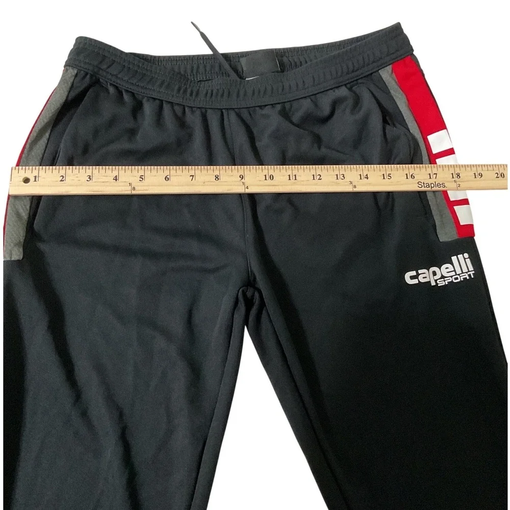 Capelli Sport Mens Soccer Training Pants Black Red White Tapered Joggers Medium